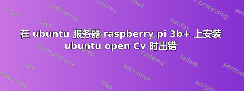 在 ubuntu 服务器 raspberry pi 3b+ 上安装 ubuntu open Cv 时出错