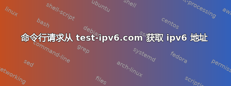 命令行请求从 test-ipv6.com 获取 ipv6 地址