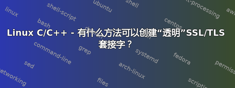 Linux C/C++ - 有什么方法可以创建“透明”SSL/TLS 套接字？