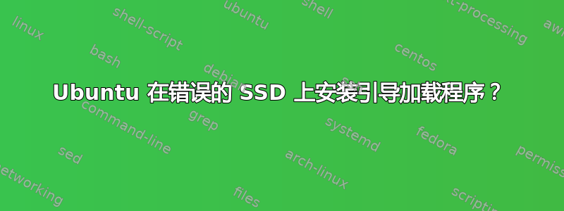 Ubuntu 在错误的 SSD 上安装引导加载程序？