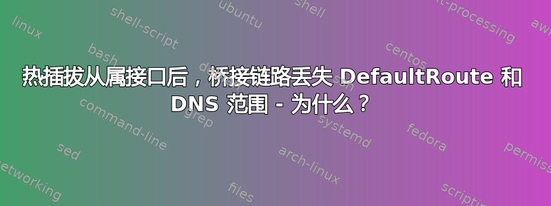 热插拔从属接口后，桥接链路丢失 DefaultRoute 和 DNS 范围 - 为什么？