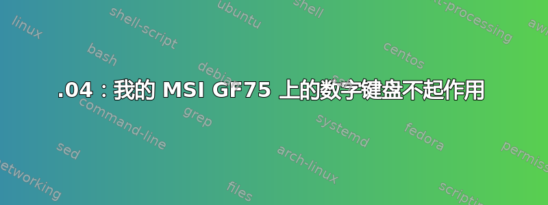 18.04：我的 MSI GF75 上的数字键盘不起作用