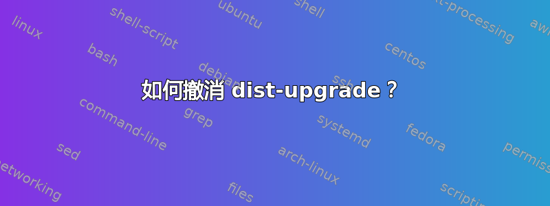 如何撤消 dist-upgrade？