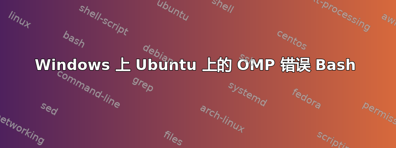 Windows 上 Ubuntu 上的 OMP 错误 Bash