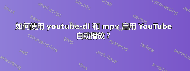 如何使用 youtube-dl 和 mpv 启用 YouTube 自动播放？