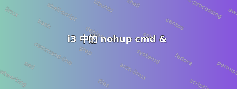 i3 中的 nohup cmd &