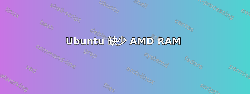 Ubuntu 缺少 AMD RAM