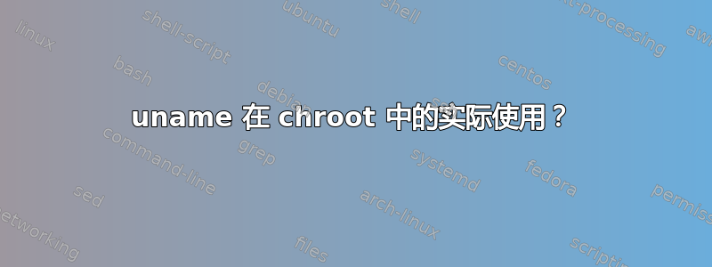 uname 在 chroot 中的实际使用？