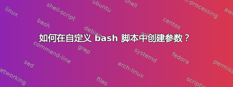 如何在自定义 bash 脚本中创建参数？