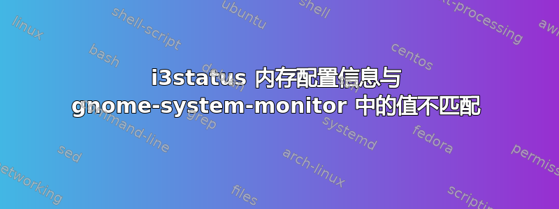 i3status 内存配置信息与 gnome-system-monitor 中的值不匹配