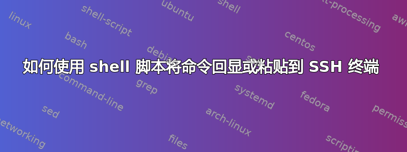 如何使用 shell 脚本将命令回显或粘贴到 SSH 终端