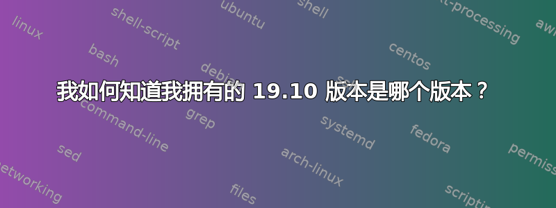 我如何知道我拥有的 19.10 版本是哪个版本？