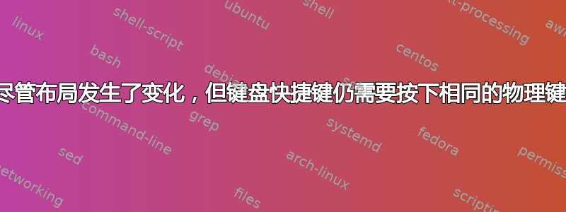 尽管布局发生了变化，但键盘快捷键仍需要按下相同的物理键