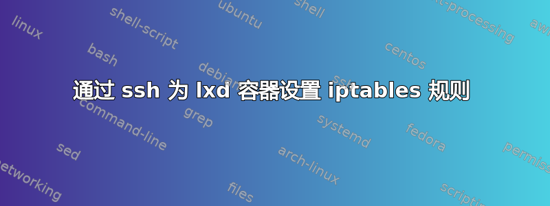 通过 ssh 为 lxd 容器设置 iptables 规则