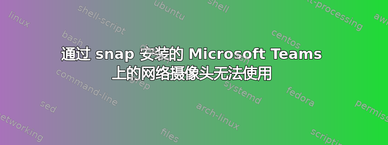 通过 snap 安装的 Microsoft Teams 上的网络摄像头无法使用