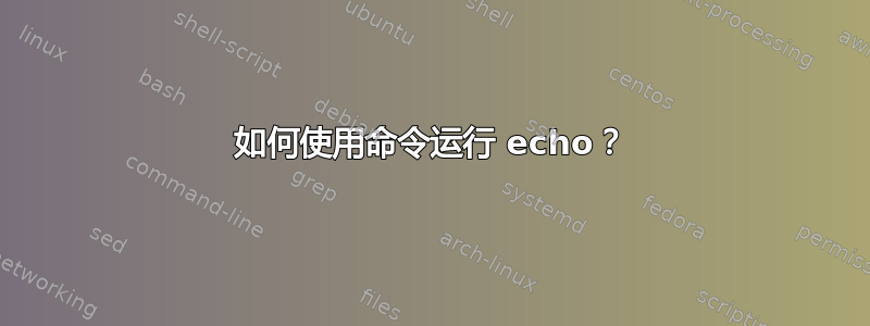 如何使用命令运行 echo？