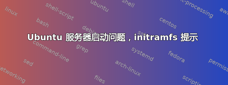 Ubuntu 服务器启动问题，initramfs 提示