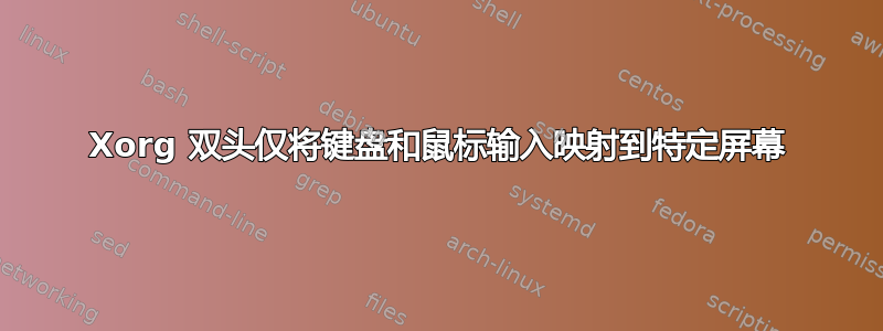 Xorg 双头仅将键盘和鼠标输入映射到特定屏幕