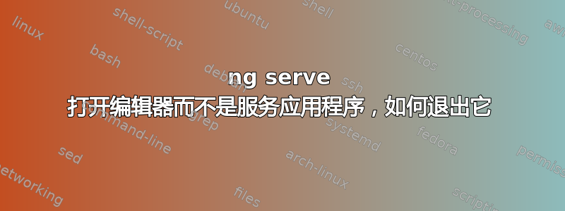 ng serve 打开编辑器而不是服务应用程序，如何退出它