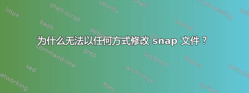 为什么无法以任何方式修改 snap 文件？