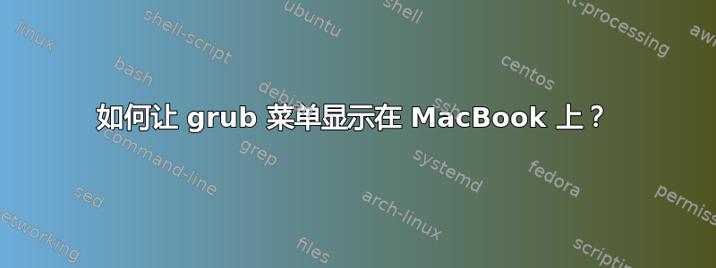 如何让 grub 菜单显示在 MacBook 上？