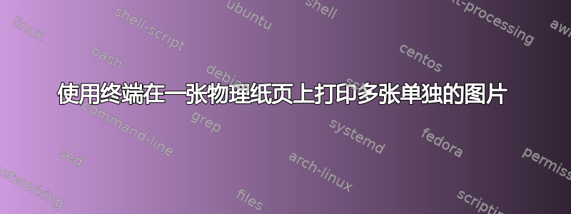 使用终端在一张物理纸页上打印多张单独的图片