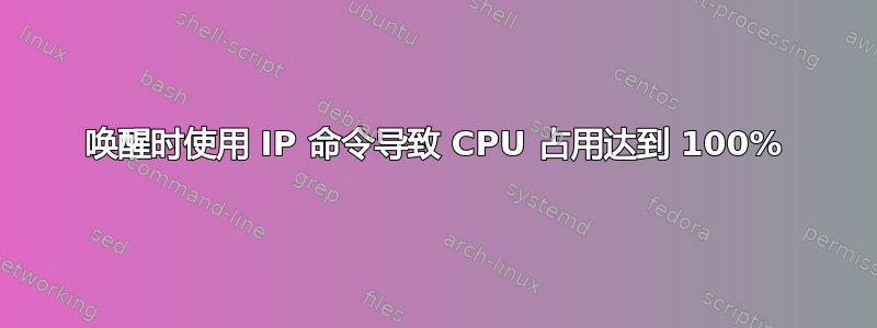 唤醒时使用 IP 命令导致 CPU 占用达到 100%