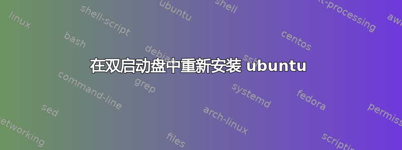 在双启动盘中重新安装 ubuntu