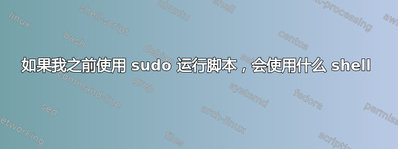 如果我之前使用 sudo 运行脚本，会使用什么 shell