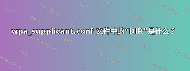 wpa_supplicant.conf 文件中的“DIR”是什么？