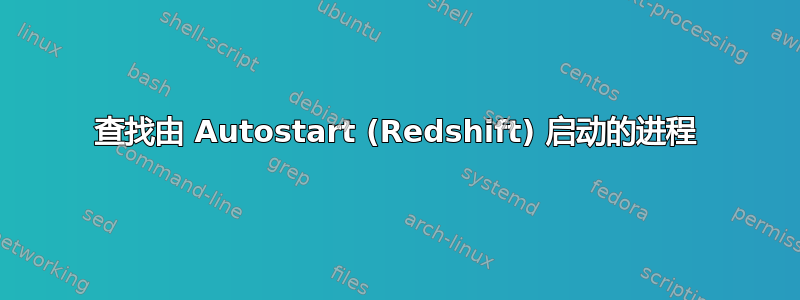 查找由 Autostart (Redshift) 启动的进程