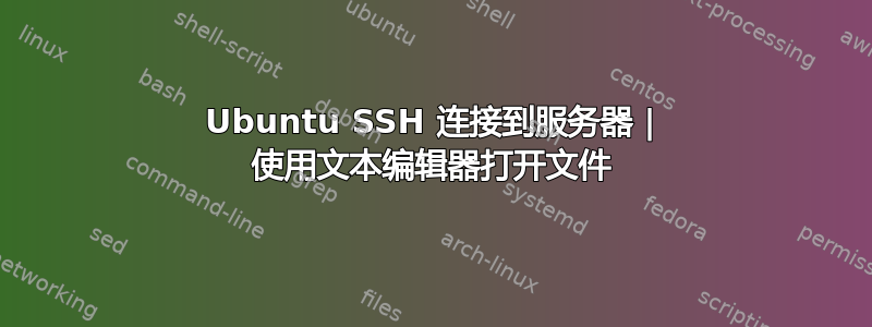 Ubuntu SSH 连接到服务器 | 使用文本编辑器打开文件