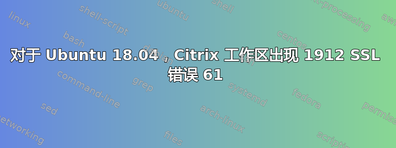 对于 Ubuntu 18.04，Citrix 工作区出现 1912 SSL 错误 61