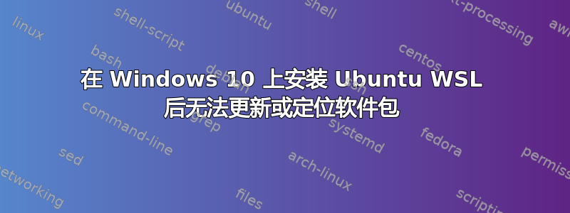 在 Windows 10 上安装 Ubuntu WSL 后无法更新或定位软件包