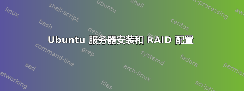 Ubuntu 服务器安装和 RAID 配置