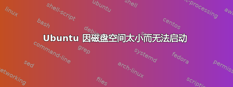 Ubuntu 因磁盘空间太小而无法启动