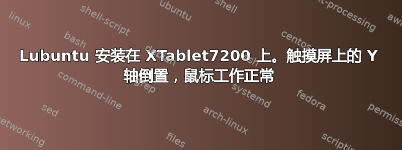 Lubuntu 安装在 XTablet7200 上。触摸屏上的 Y 轴倒置，鼠标工作正常