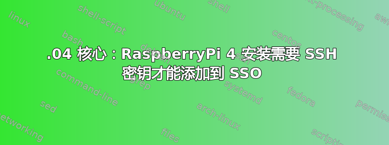 18.04 核心：RaspberryPi 4 安装需要 SSH 密钥才能添加到 SSO