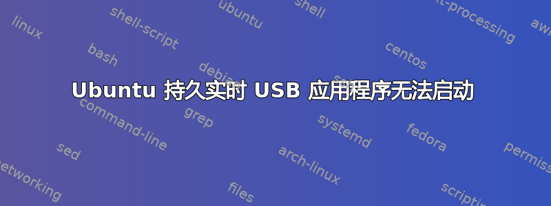 Ubuntu 持久实时 USB 应用程序无法启动