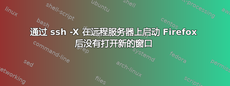 通过 ssh -X 在远程服务器上启动 Firefox 后没有打开新的窗口