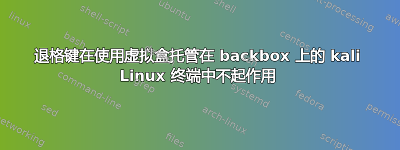 退格键在使用虚拟盒托管在 backbox 上的 kali Linux 终端中不起作用