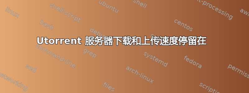 Utorrent 服务器下载和上传速度停留在 