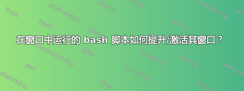 在窗口中运行的 bash 脚本如何提升/激活其窗口？