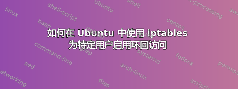 如何在 Ubuntu 中使用 iptables 为特定用户启用环回访问