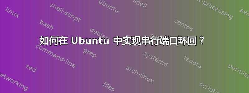 如何在 Ubuntu 中实现串行端口环回？