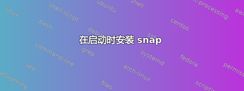 在启动时安装 snap