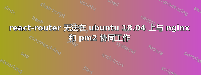 react-router 无法在 ubuntu 18.04 上与 nginx 和 pm2 协同工作