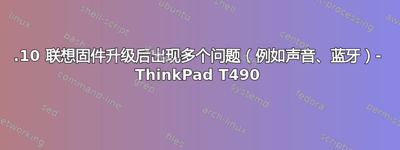 19.10 联想固件升级后出现多个问题（例如声音、蓝牙）- ThinkPad T490