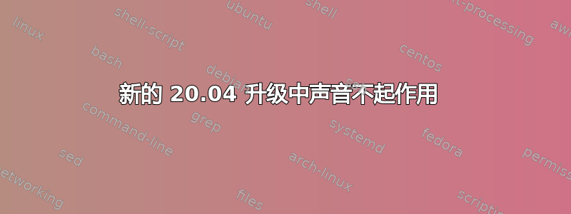 新的 20.04 升级中声音不起作用 