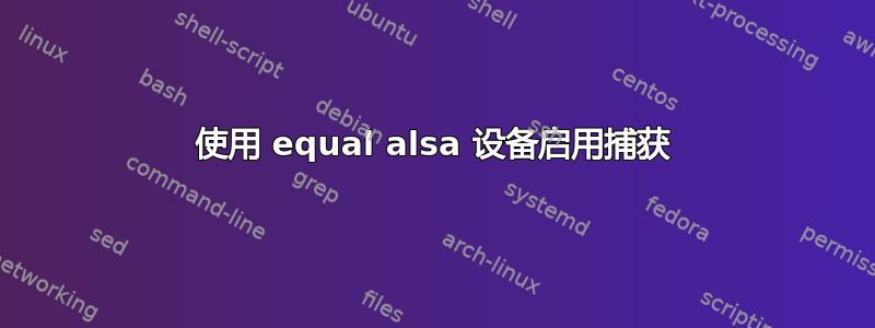 使用 equal alsa 设备启用捕获